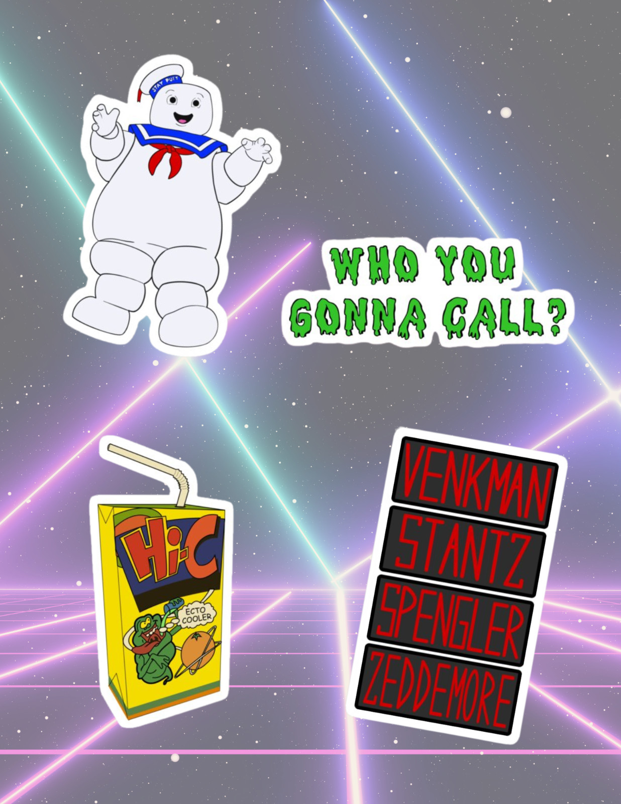 Ghostbuster 80&rsquo;s Movie #2 4pc Sticker Pack
