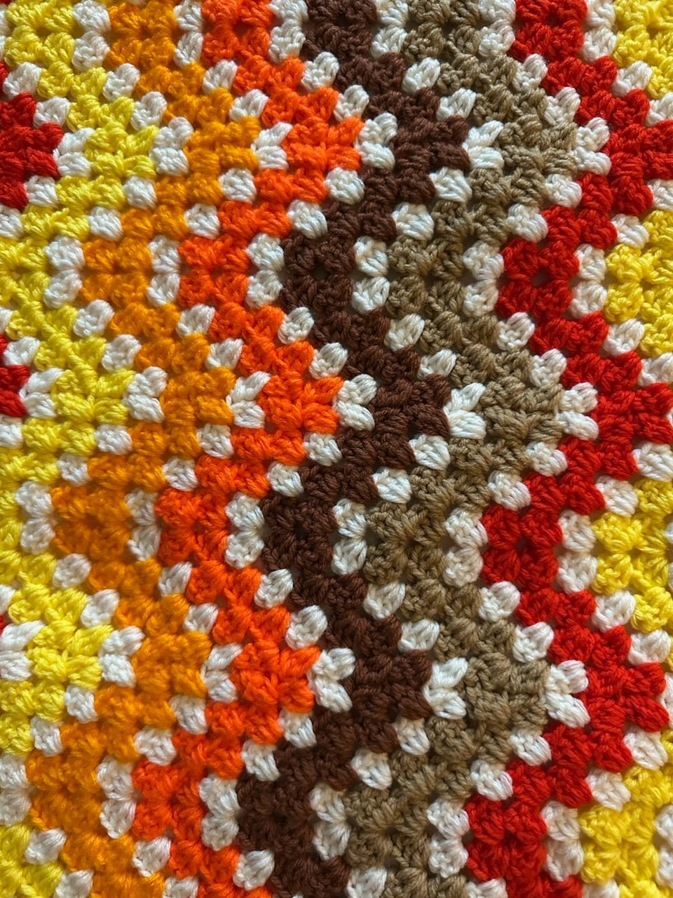 72&Prime;x43&Prime; Handmade Afghan Fall Colors Chevron Zig Zag Blanket Crochet Multicolor