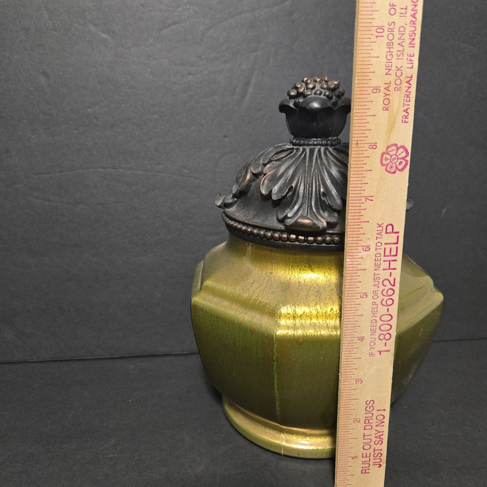 Ornate Ceramic Glass 9&Prime; Vase Jar With Lid Decorative Home Decor Hobby Lobby