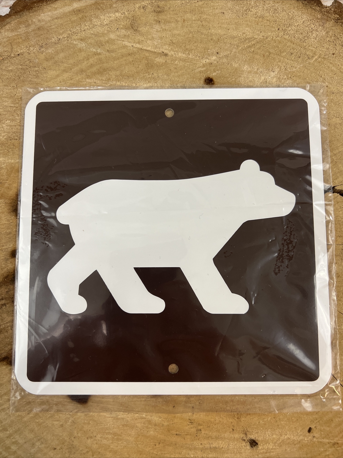 Bear Crossing Metal Parks & Recreation Sign mini 6&Prime;x6&Prime; in Brown NEW