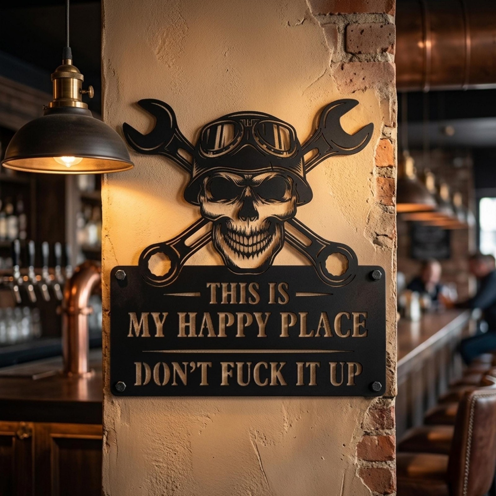Funny Metal Sign This Is My Happy Place, Sarcastic Rustic Decor Gift