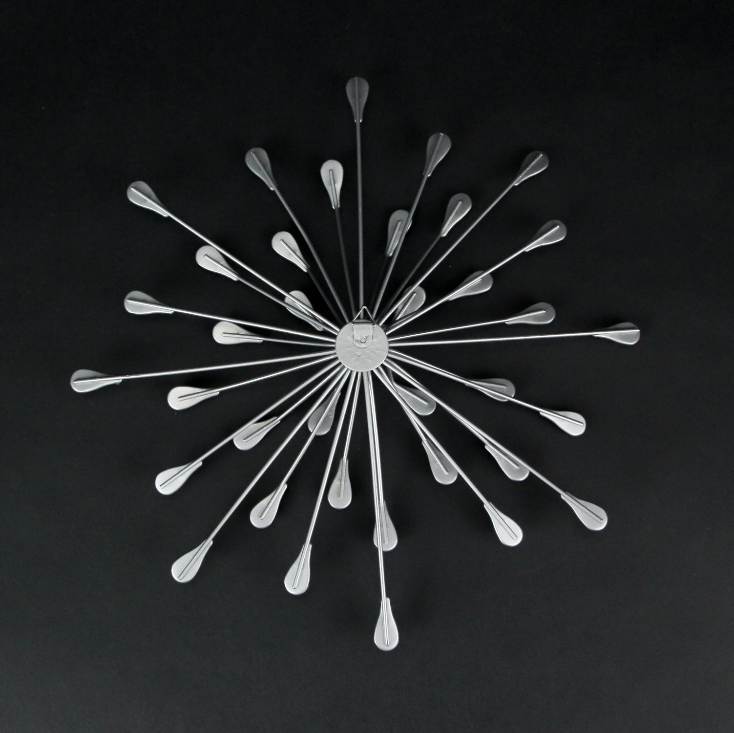 Zeckos Set of 6 Metal Silver Starburst Wall Sculptures – 12&Prime;, 9&Prime;, 6&Prime; Diameter