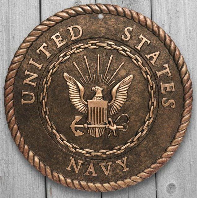 United States Navy 8&Prime; Diameter Novelty Metal Sign Made In USA New!