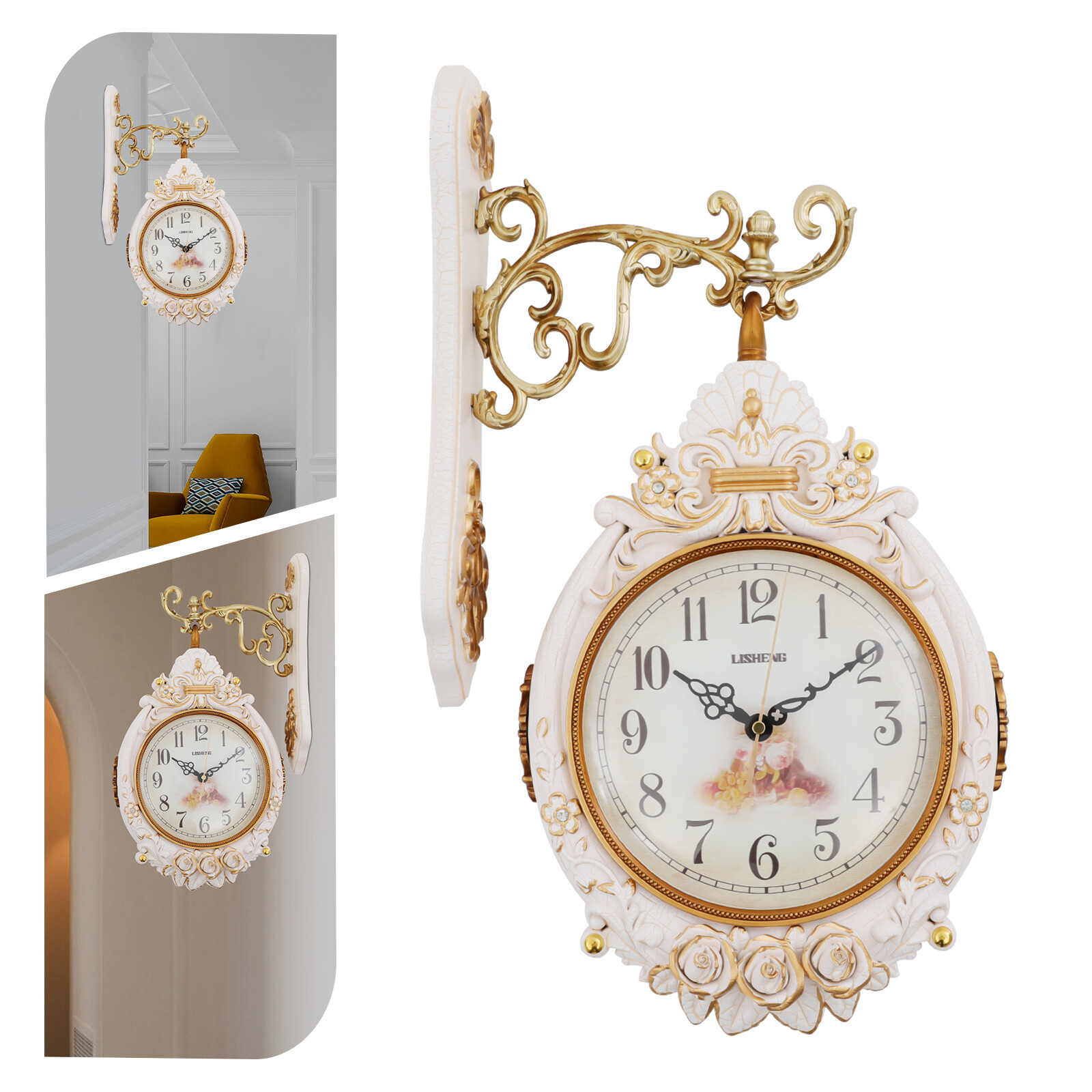 7.5 In Wall Clock Battery Operated Vintage Wall Clock Indoor Outdoor Decor New