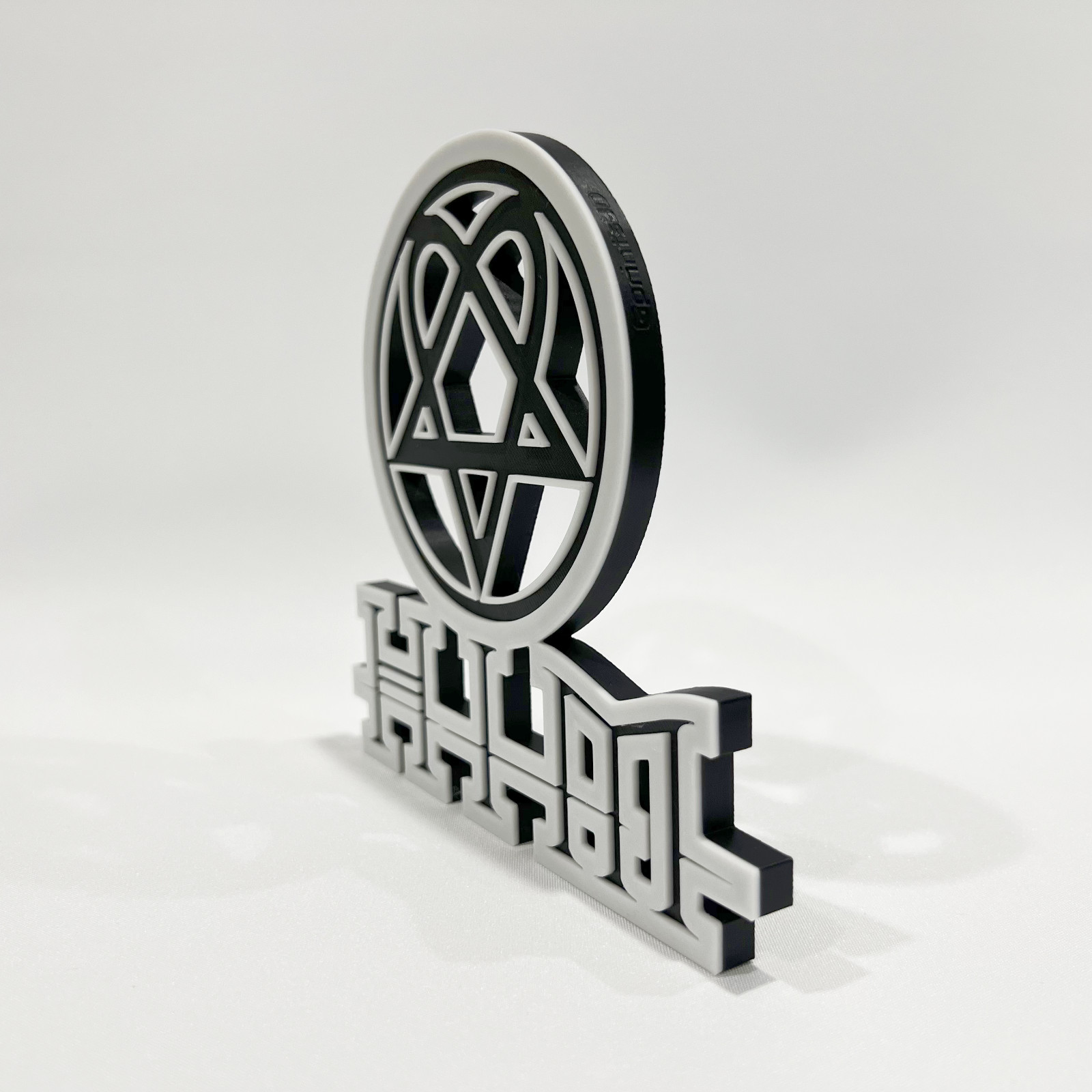 HIM Band Heartagram 3D Printed Sign – Gothic Rock Display Plaque Gift for Fans