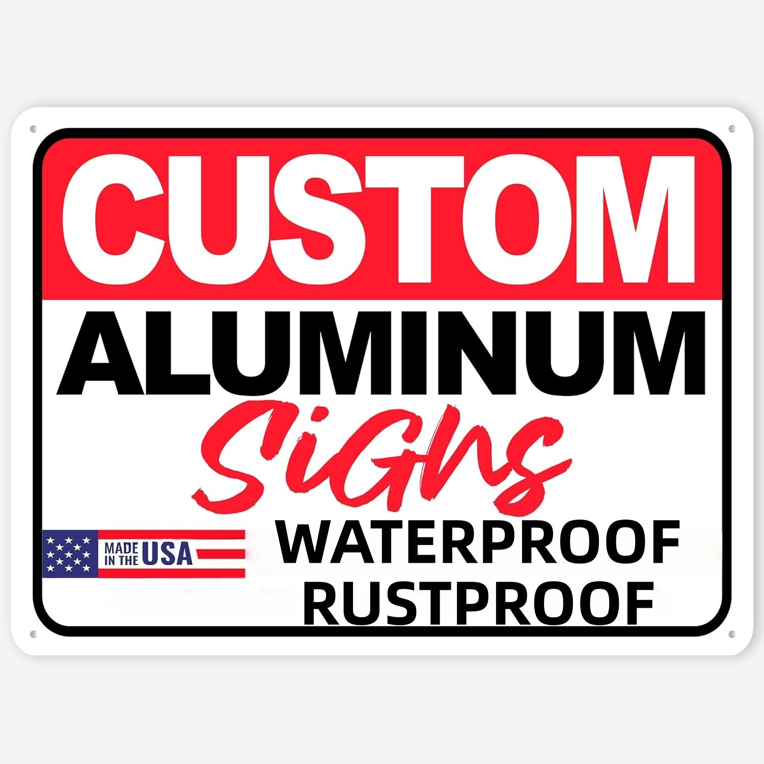 8×12&Prime; Custom Aluminum Sign with Text,Personalized Metal Sign for Outdoor,Office