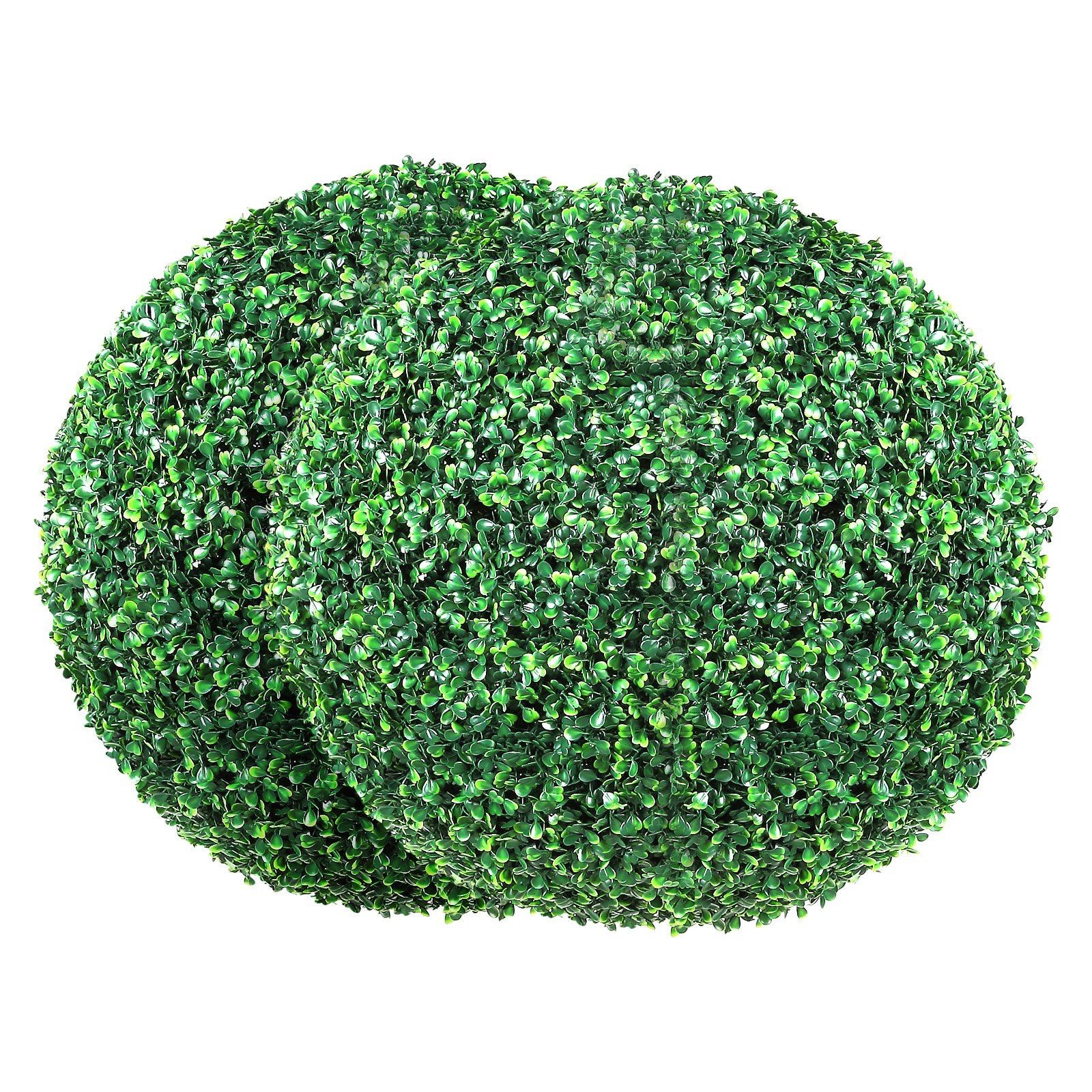 16in PE Boxwood Topiary Ball, Ball-Shape, 4-Layer Realistic Green Foliage