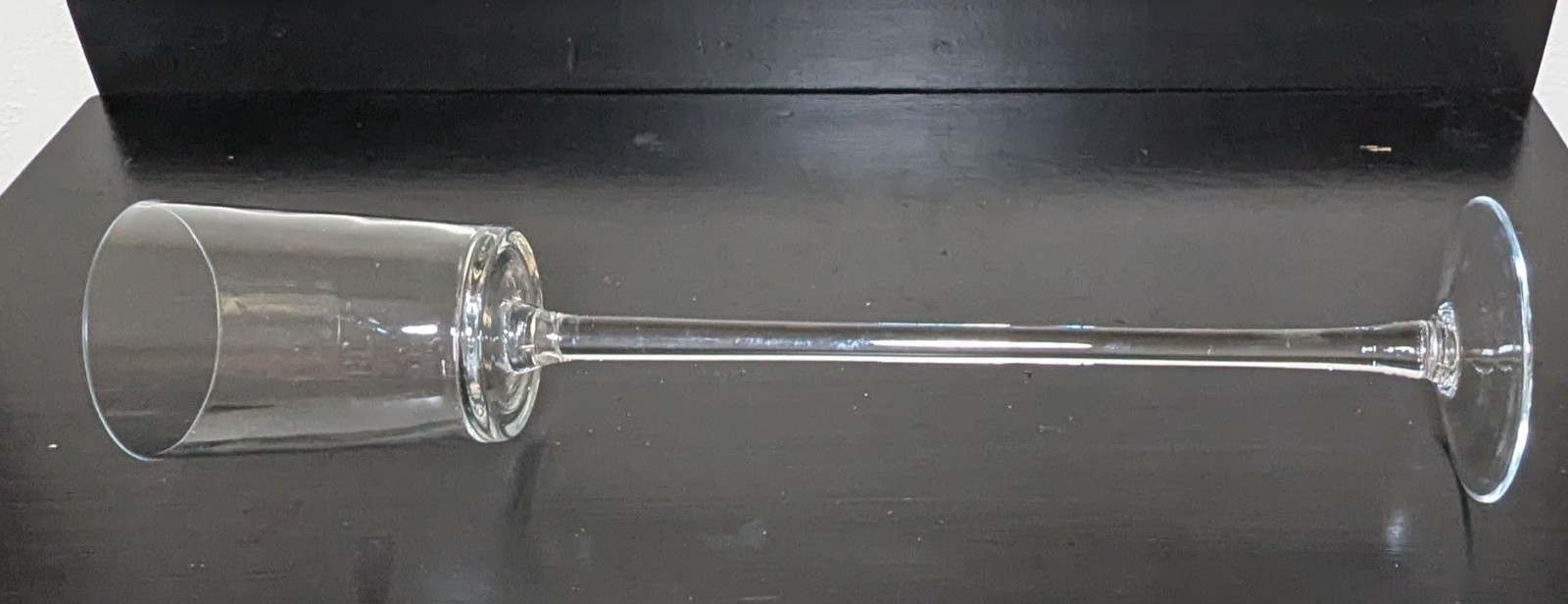 Single Long Stem Clear Crystal Glass Candle Holder 22 1/2&Prime;