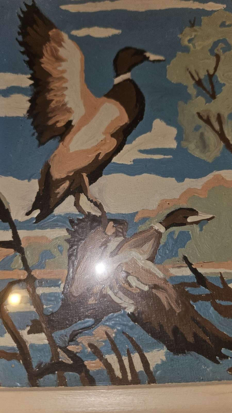 Vintage Paint By Numbers Eagle Ducks Retro Home Decor Painting 6&Prime; X 8&Prime; Framed