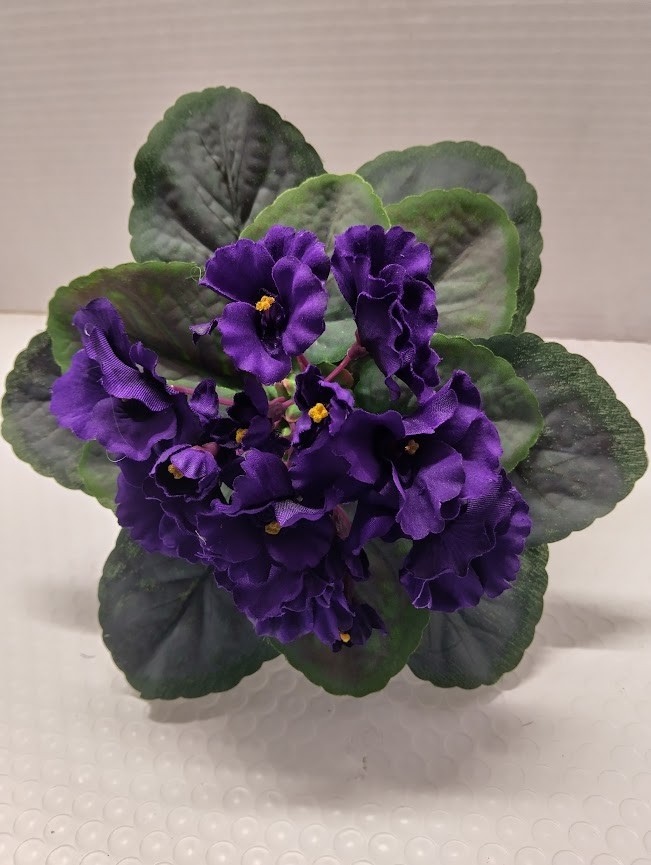 8&Prime; ARTIFICIAL Semi-Miniature African Violet (PURPLE) – no pot.