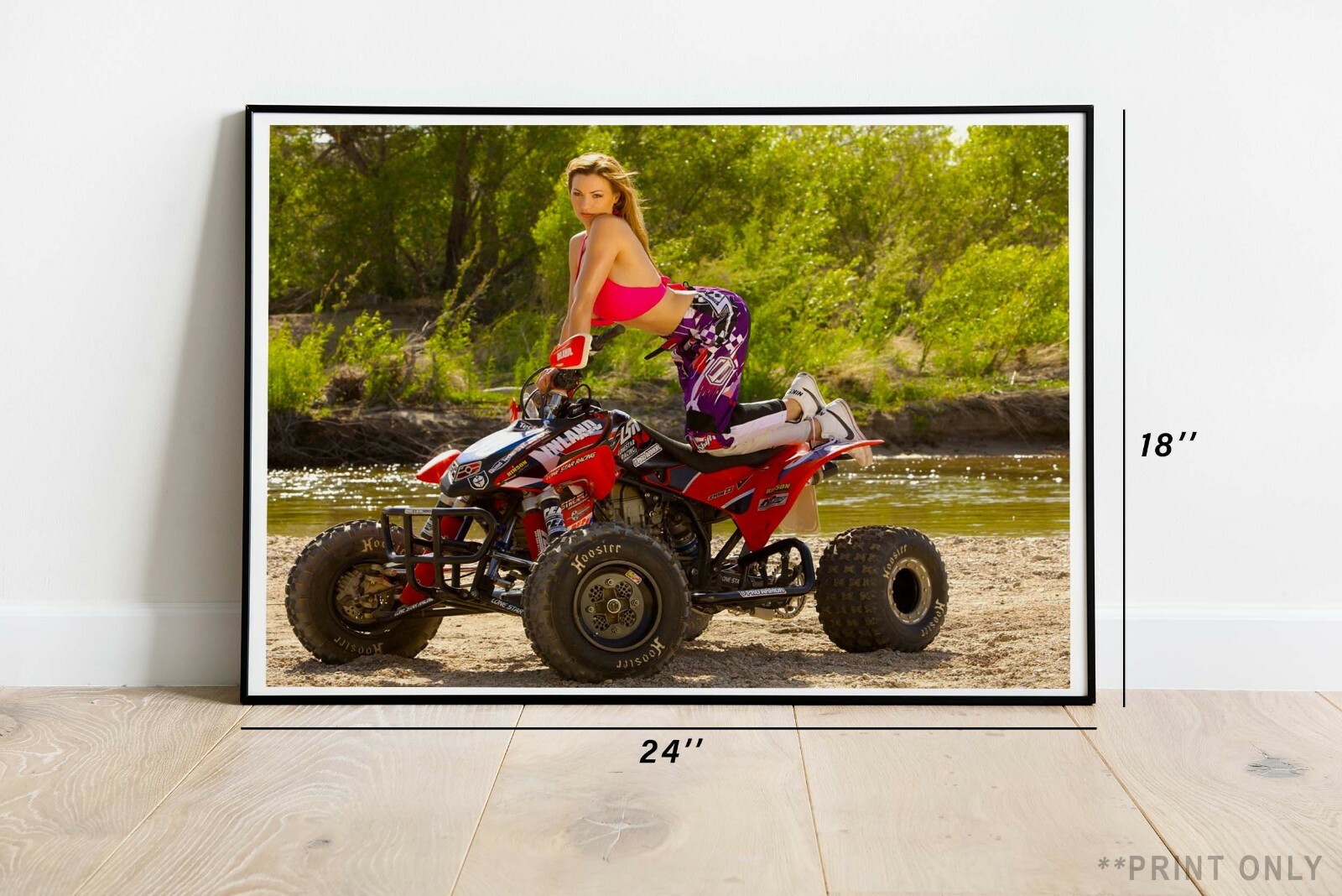 Honda 450R Girl Banner Poster Sign ATV Quad Wall Art Sign Graphics Decal Picture