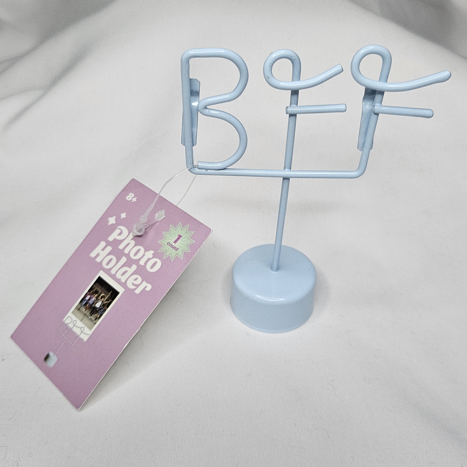 New Blue Metal BFF 1 Count Photo Holder Stand Best Friends Forever Picture Frame