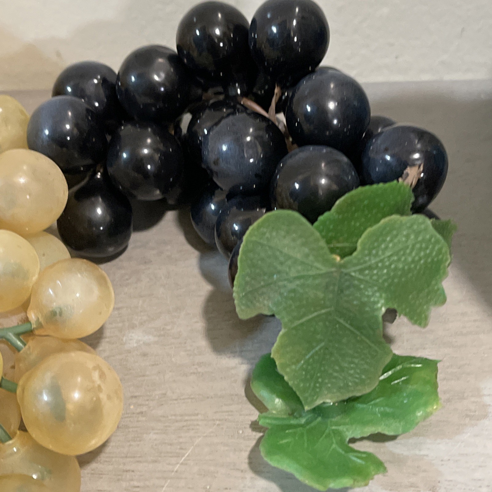 2 In Lot Ivory Pearl Lucite Acrylic/ Black Grapes ReTrO Mid-Century Modern