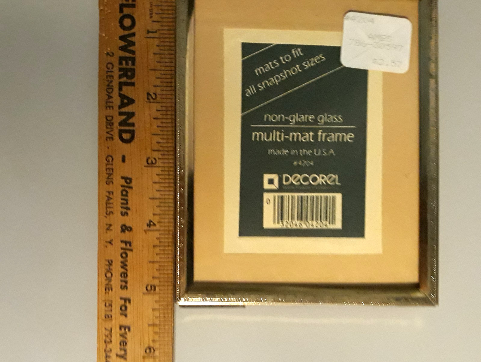 Décorél Metal Picture Frame 5×4 Gold Edge Multi‑Mat Non‑Glare Glass w/ Ames Tag