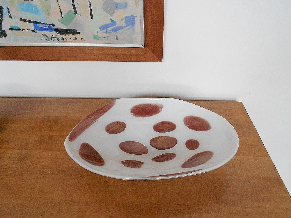 Large Murano Glass aventurine leopard spot centerpiece venini fratelli t G2U