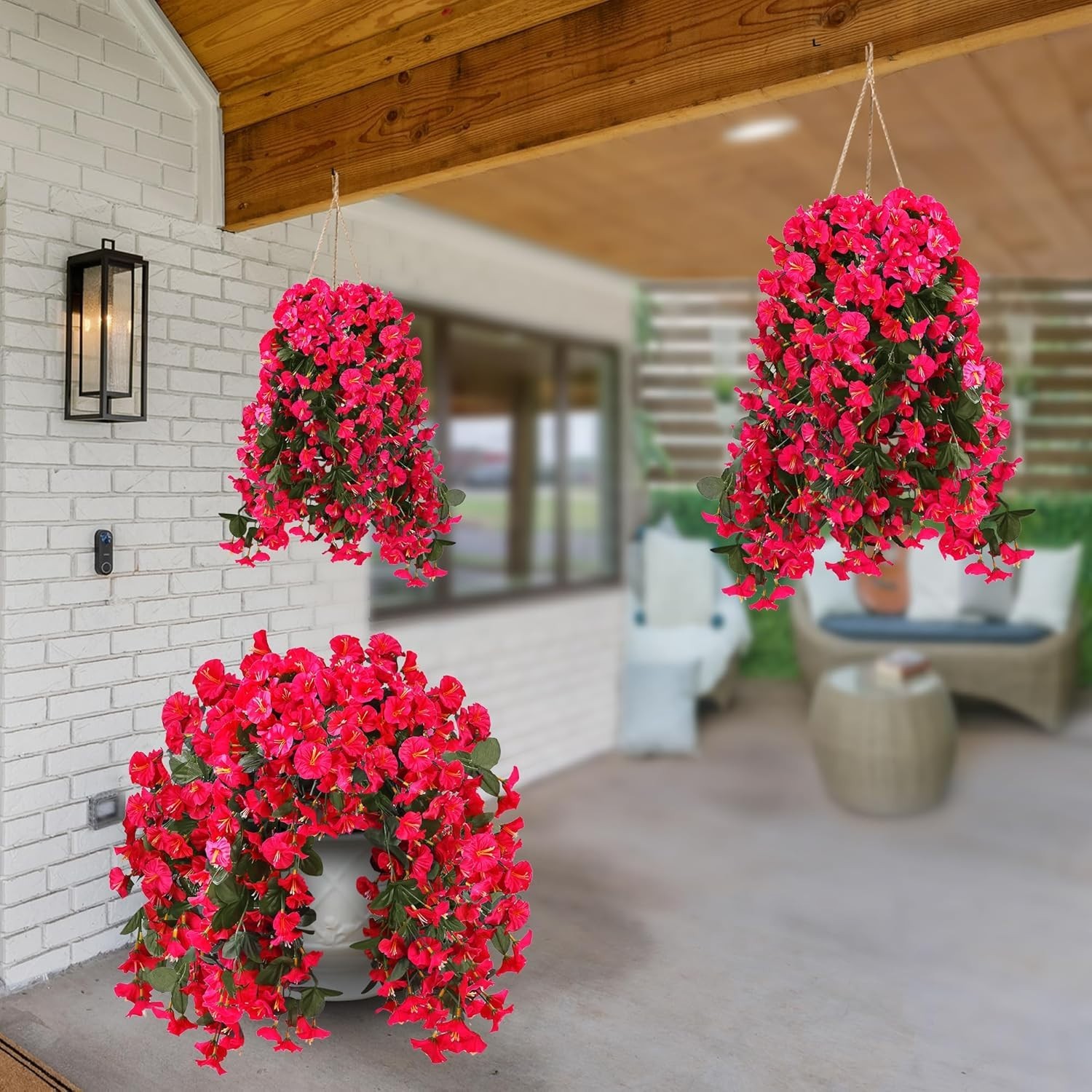 Beautiful 2PCS Artificial Hanging Flowers – Trailing Vines for Home Decor