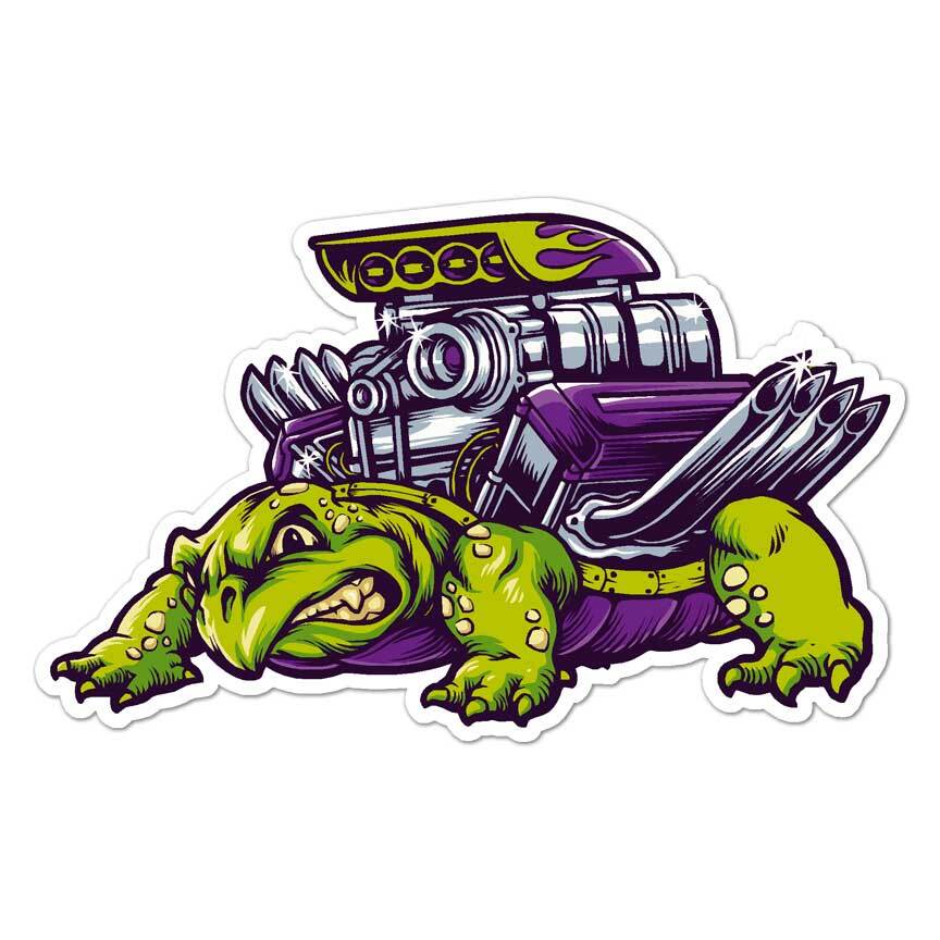 Turtle V8 Supercharger, Vinyl Decal Sticker, Indoor Outdoor, 3 Sizes, #7807