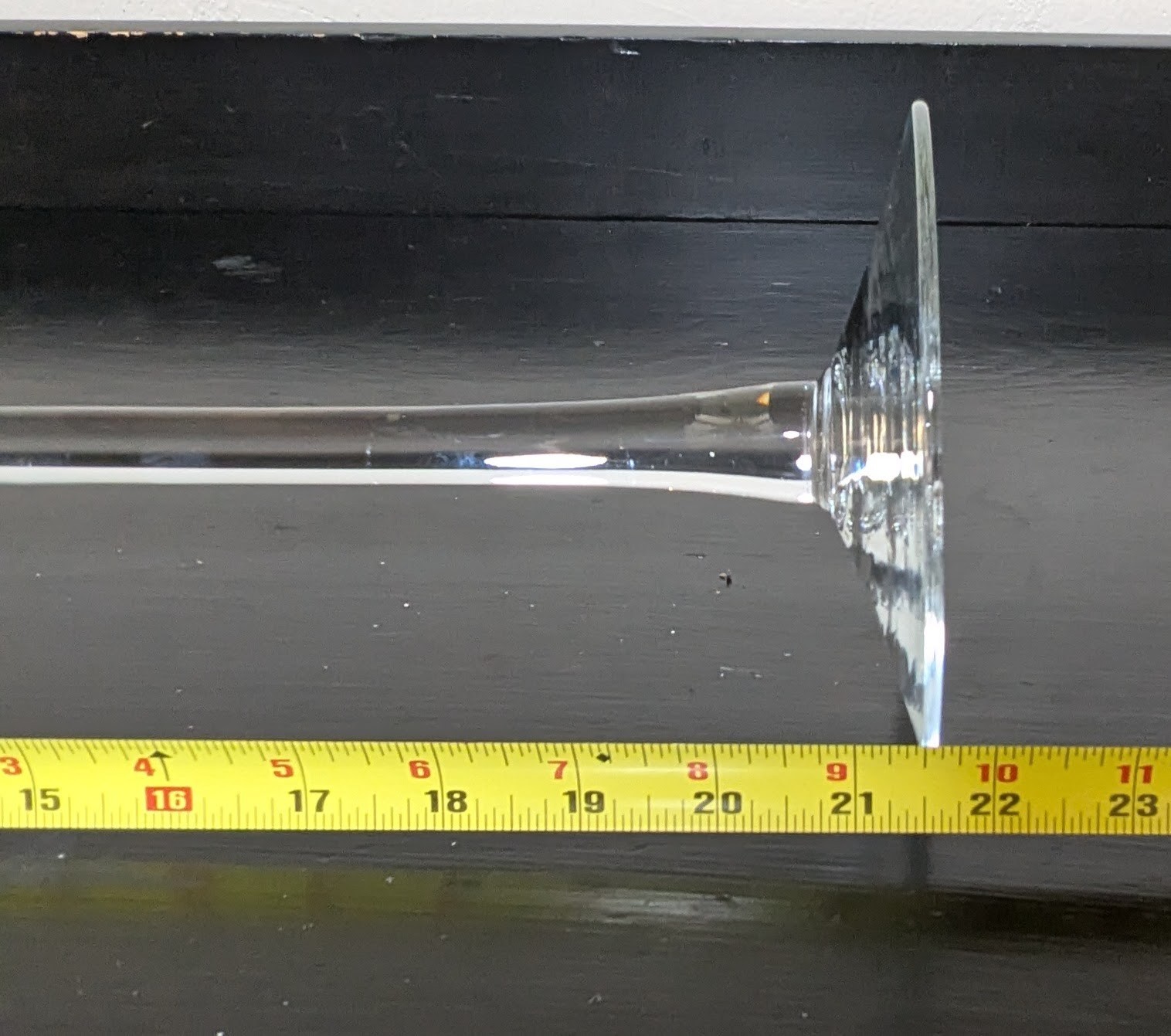 Single Long Stem Clear Crystal Glass Candle Holder 22 1/2&Prime;