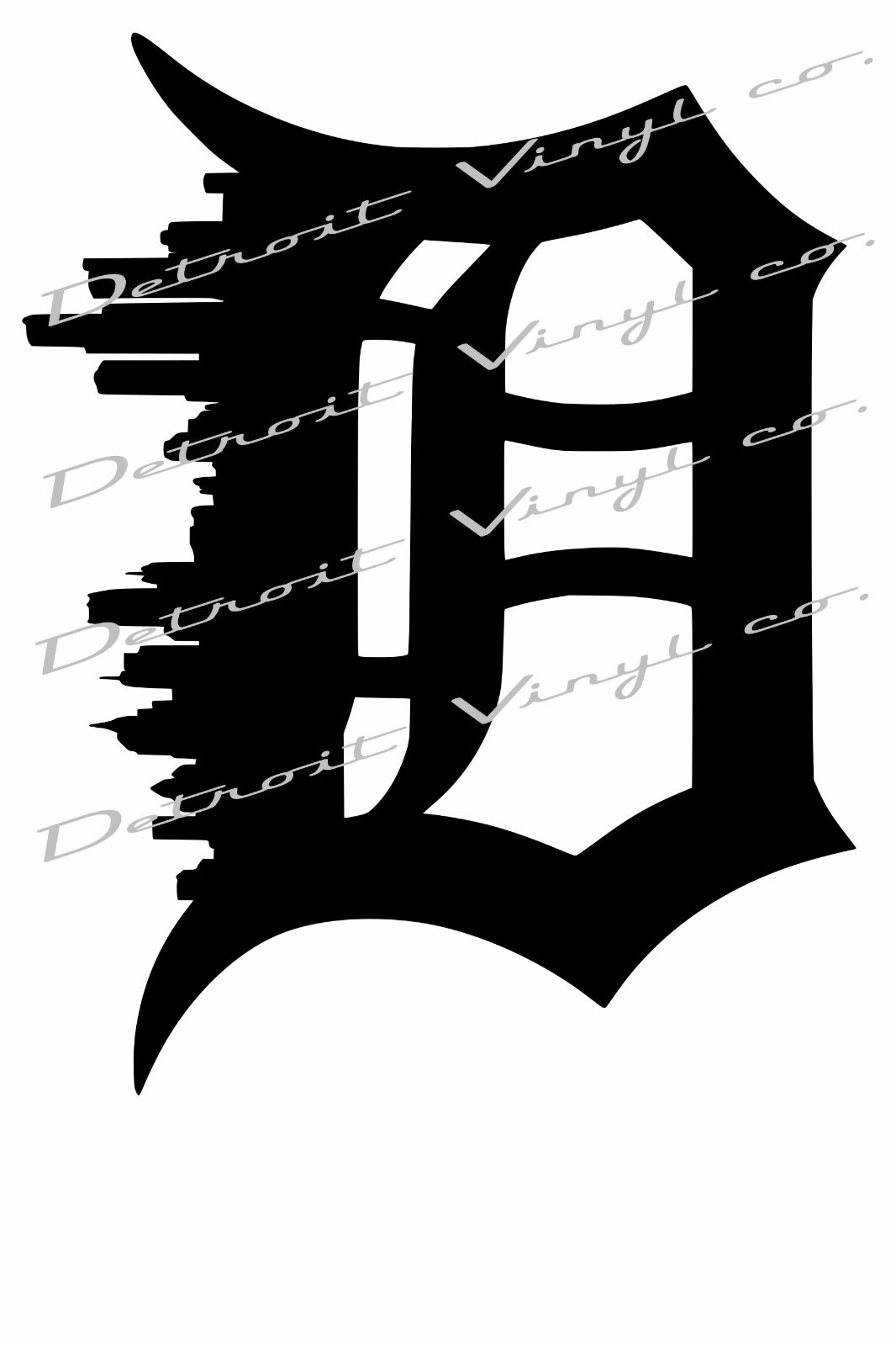 Detroit D Skyline Decal Sticker 6&Prime;x6&Prime;
