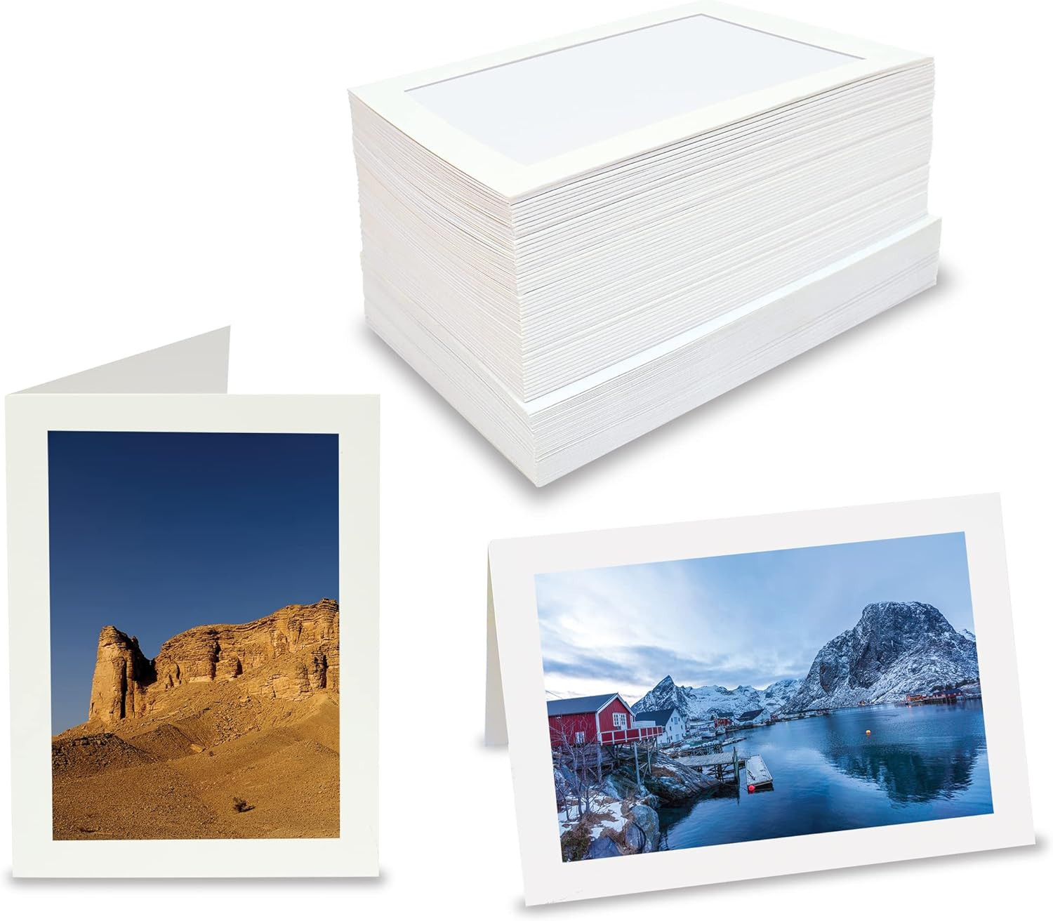 Photo Frame Note Cards for 4&Prime; X 6&Prime; Photos, 50 Pack, Photo Inserts with Envelopes