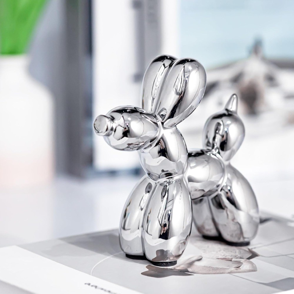 Creative Balloon Dog Statue Small Animal Sculpture Modern Home Decor for