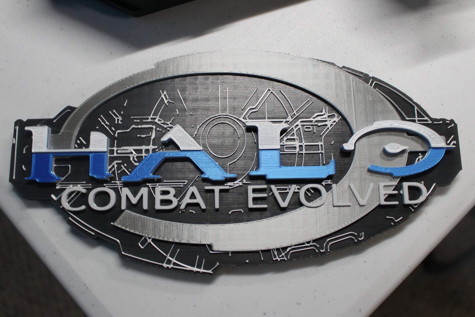 Halo Combat Evolved 3D printed Logo Sign Wall Desk Shelf Art