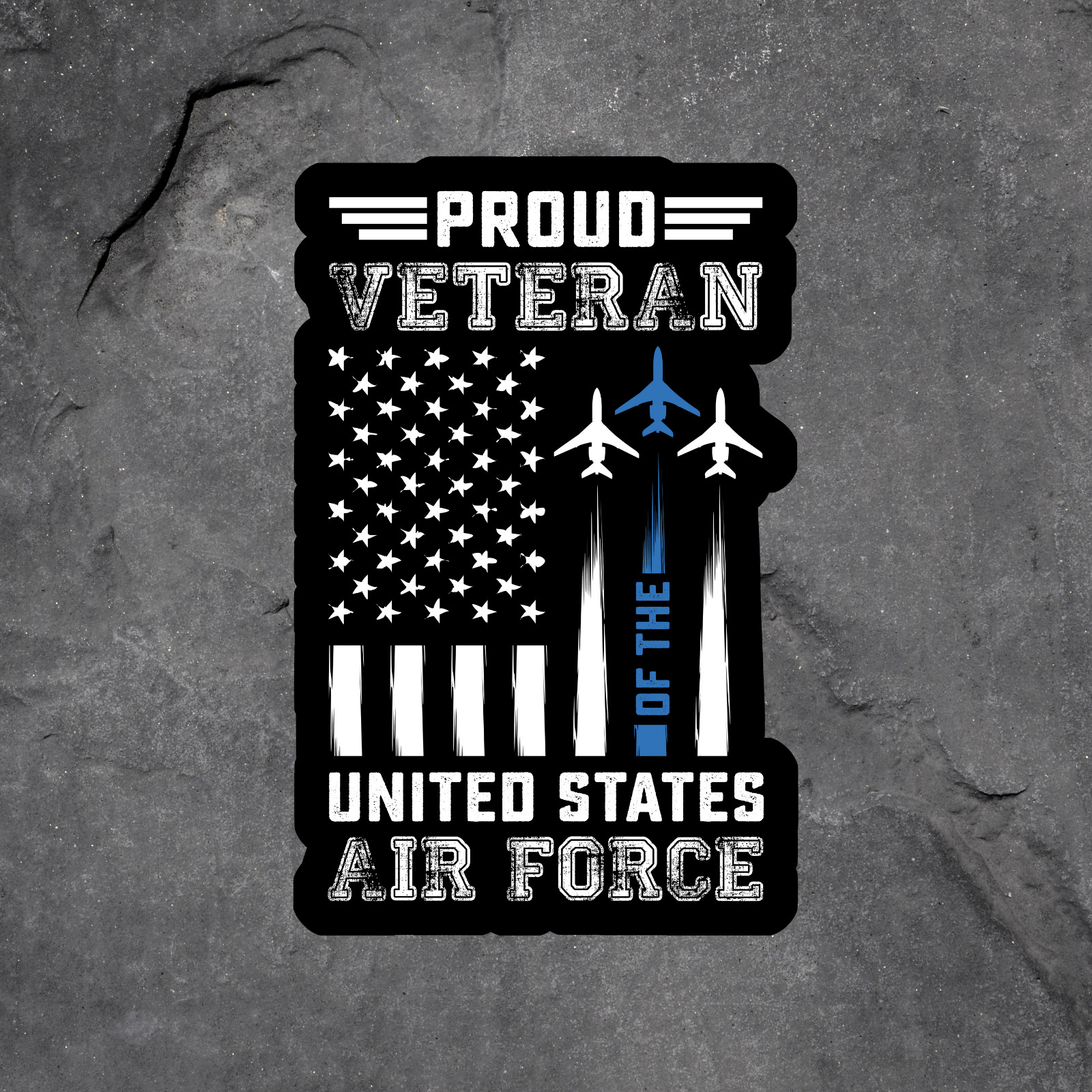 Air Force Veteran sticker vinyl decal proud flag military window mug laptop
