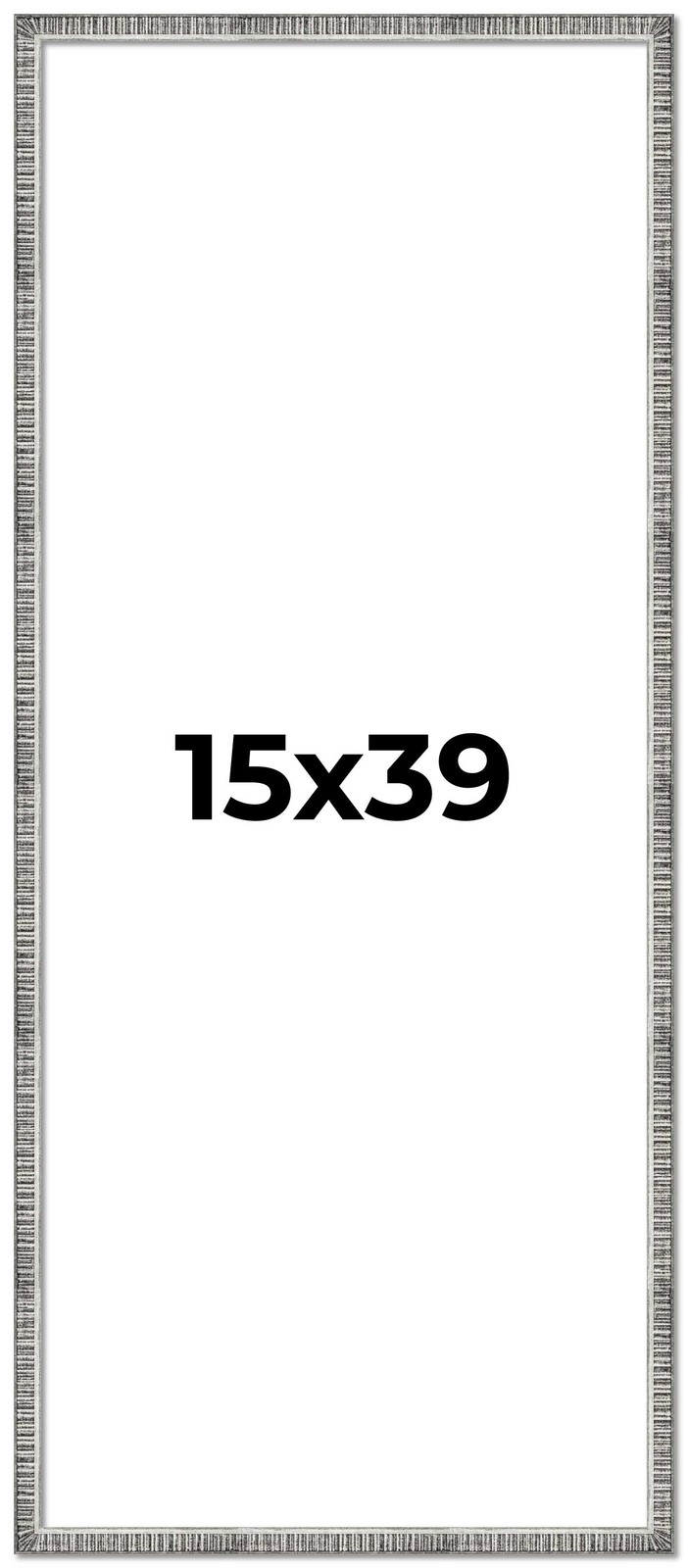 15×39 Frame Silver Grey Distressed Solid Wood Picture Frame | 0.75 Inch Moulding