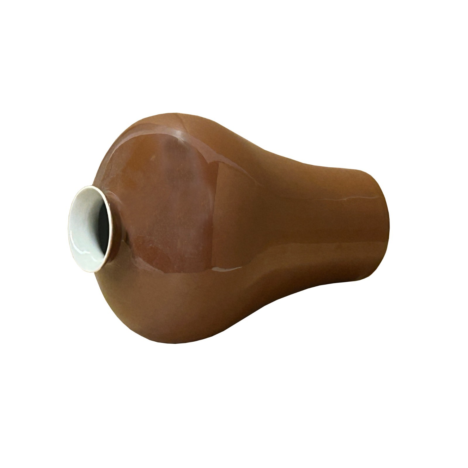 5.5&Prime; Chinese Clay Ceramic Coffee Brown Meiping Vessel Small Vase GB391S