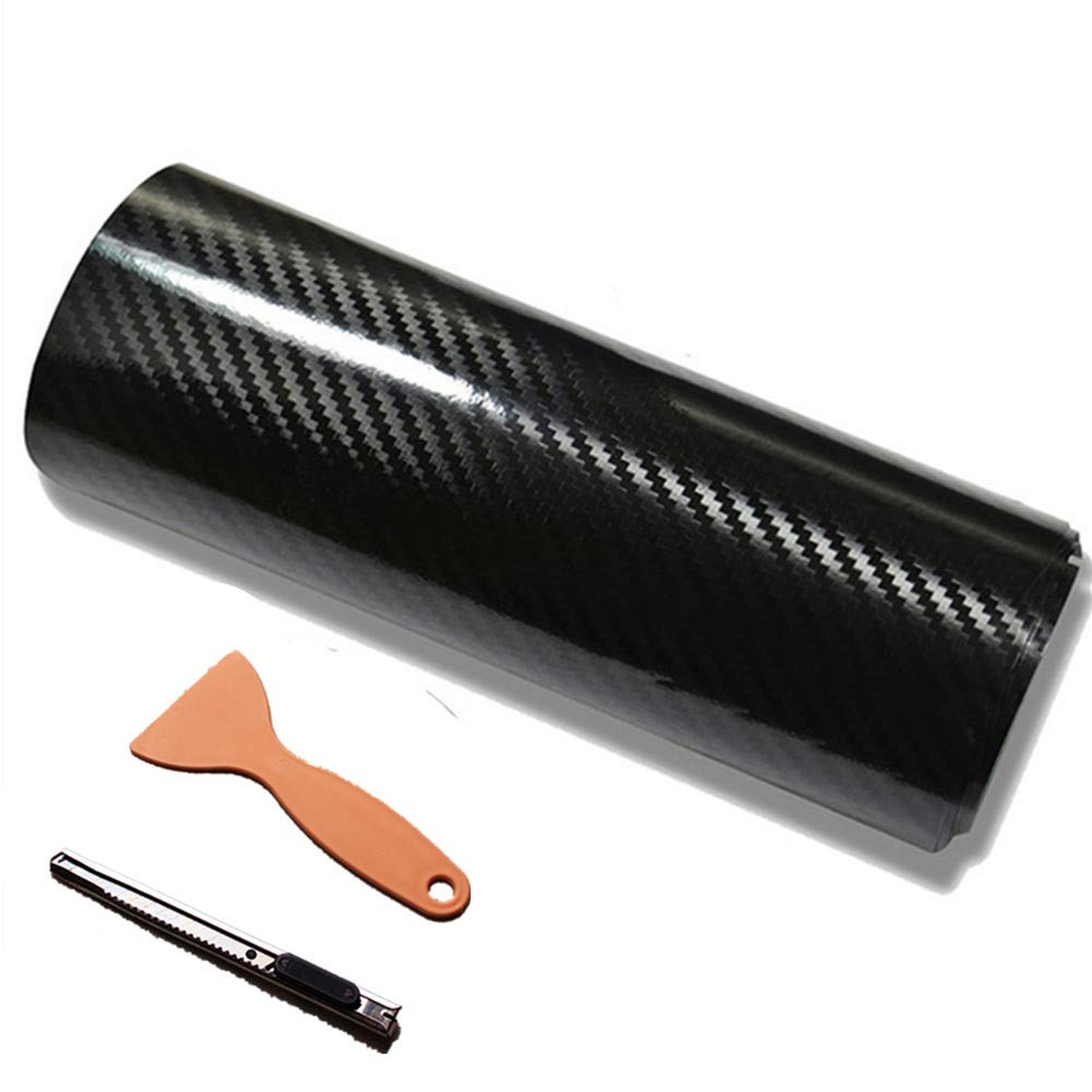 DIYAH 5D High Gloss Black Carbon Fiber Vinyl 120&Prime; x 60&Prime; / 10 FT x 5 FT Bubble…