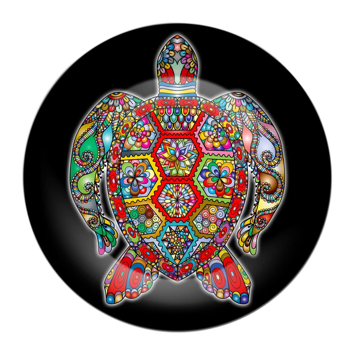 Colorful Turtle Ceramic Designer Plate with Stand and Hook Wall Art Plate