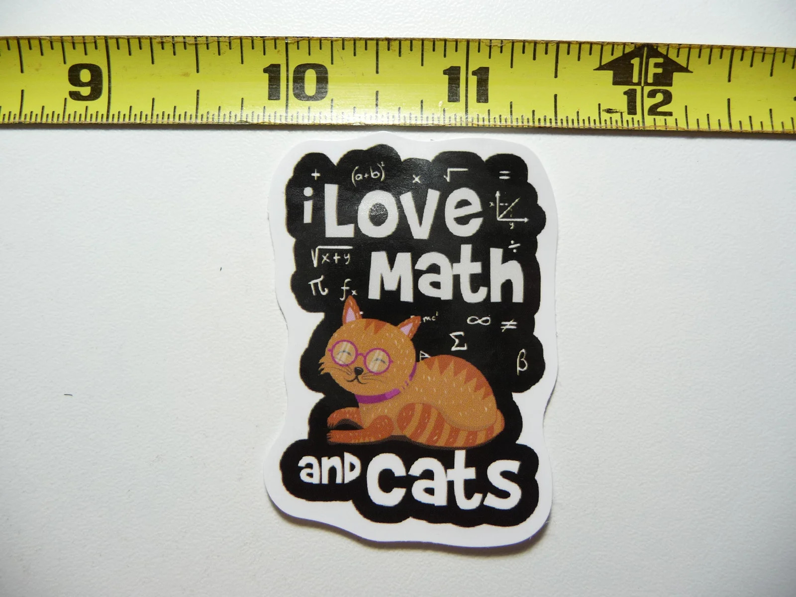 LOVE MATH AND CATS SMALL STICKER DECAL SCHOOL TEACHER PROFESSOR MATHMATICS