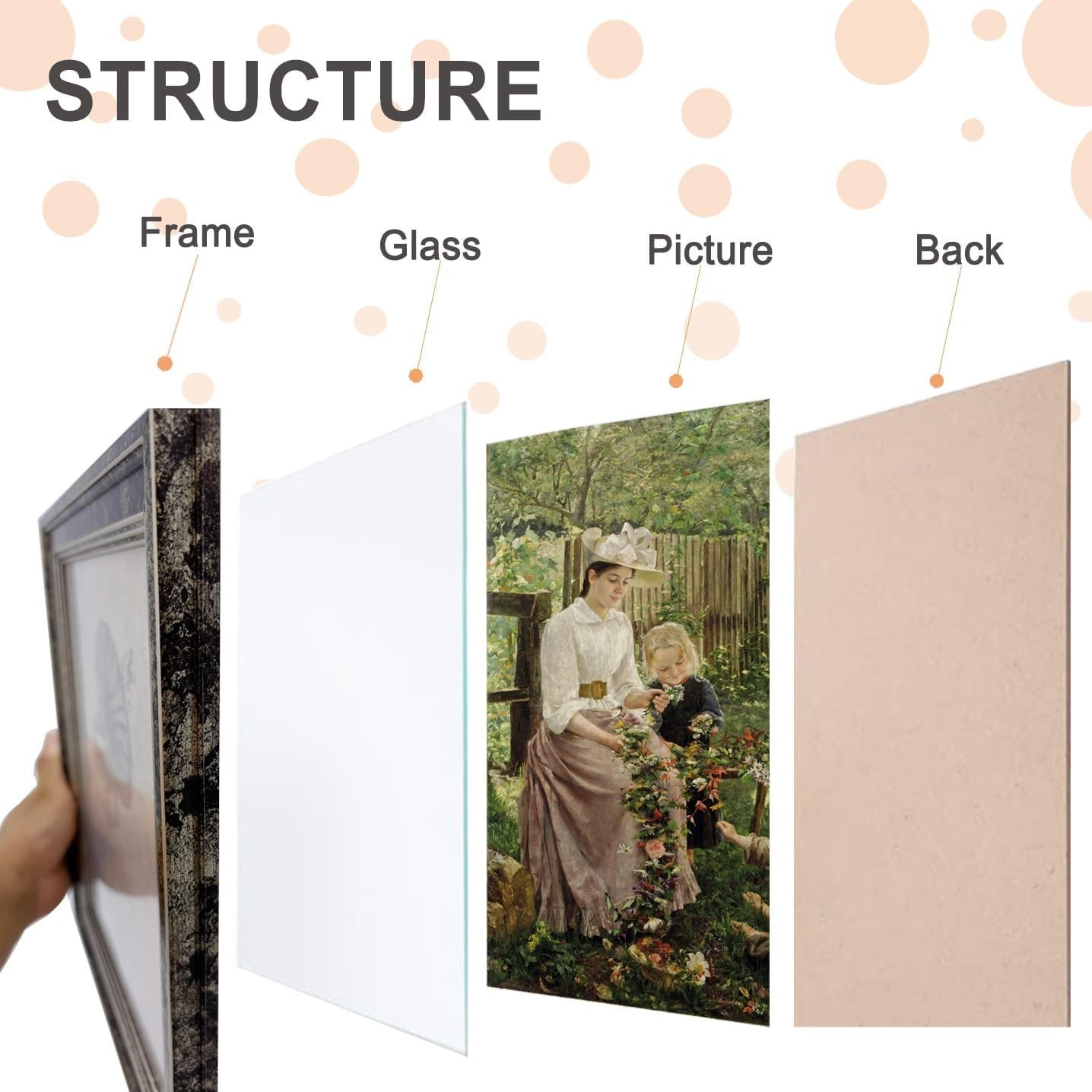 16×24 Picture Frames Set of 2 with Glass Rustic White Wall Frame
