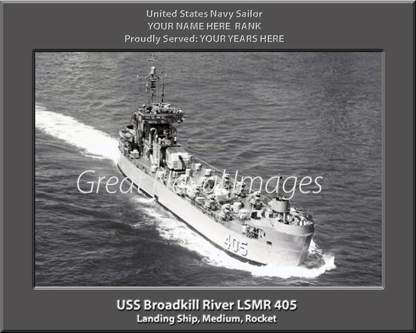 USS Broadkill River LSMR 405 Personalized Canvas Ship Photo Print Navy Veteran