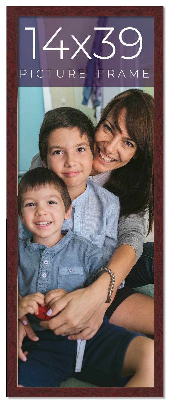 14×39 Frame Brown Solid Wood Picture Frame Width 0.75 Inches | Interior Frame De