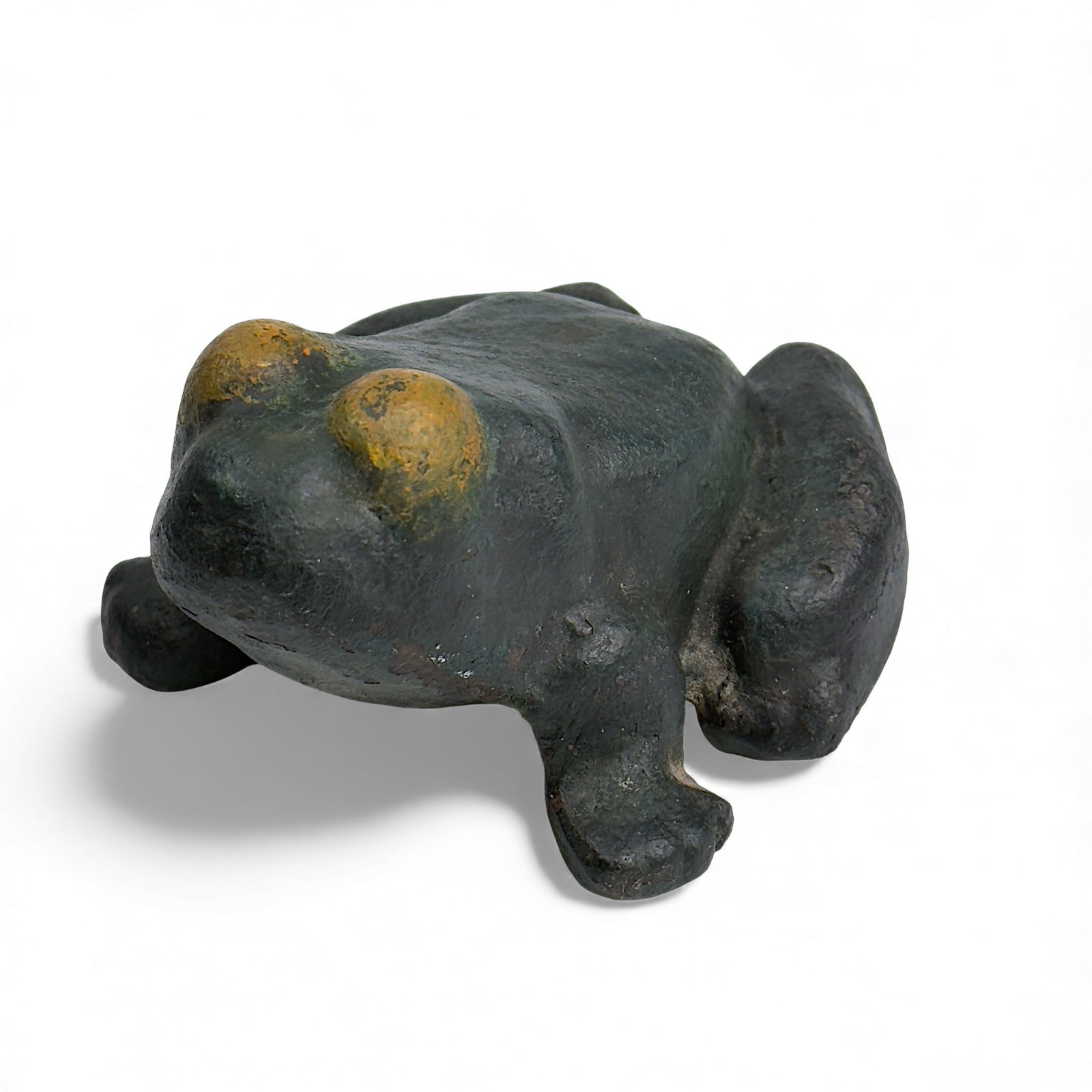 Antiq. Hubley Cast Iron Frog Doorstop Folk Art Garden Decor Rustic Patina 1900&rsquo;s