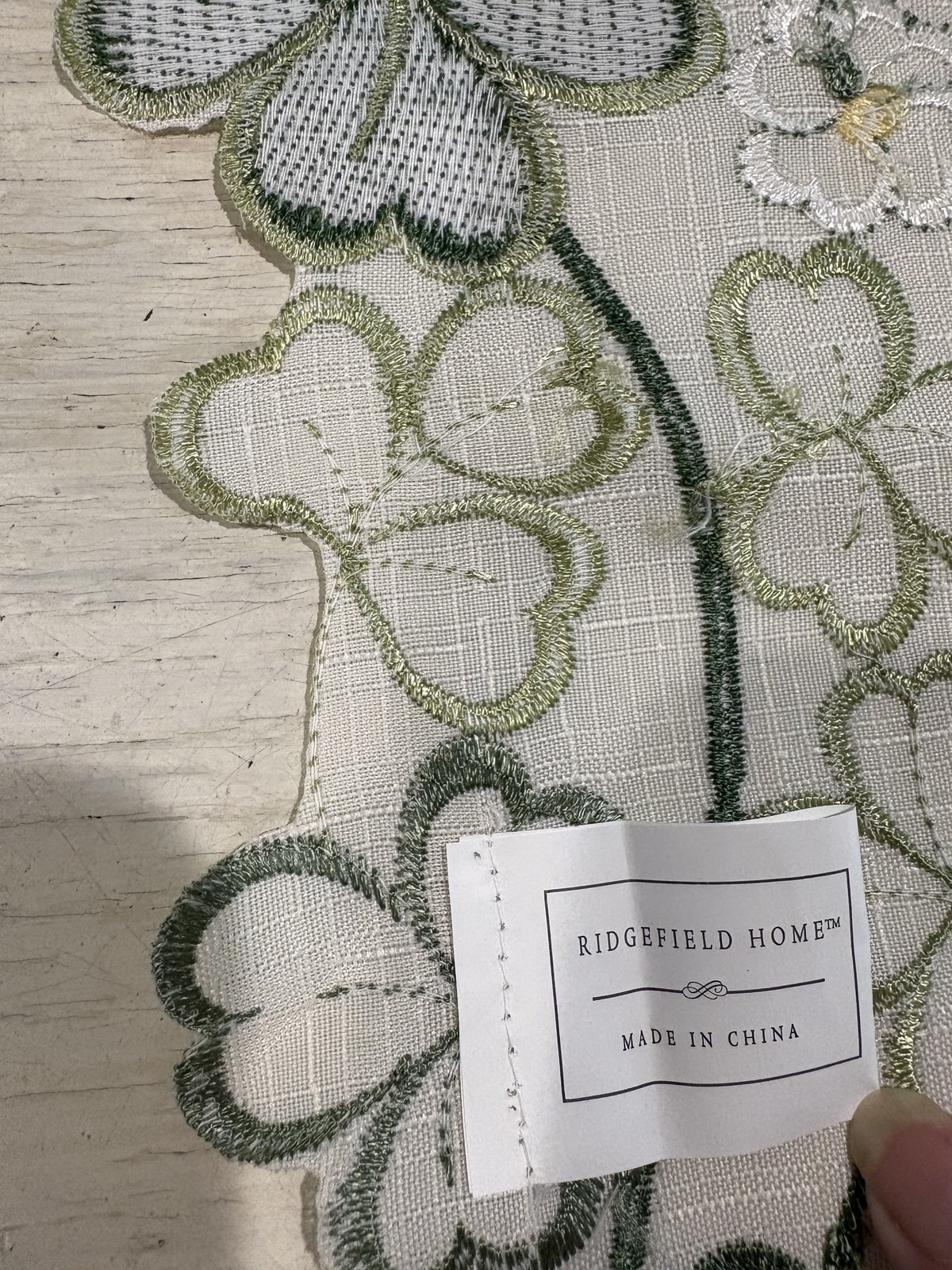 Ridgefield Home Table Runner Shamrock Embroidered Clover Decor 70in St Patrick&rsquo;s