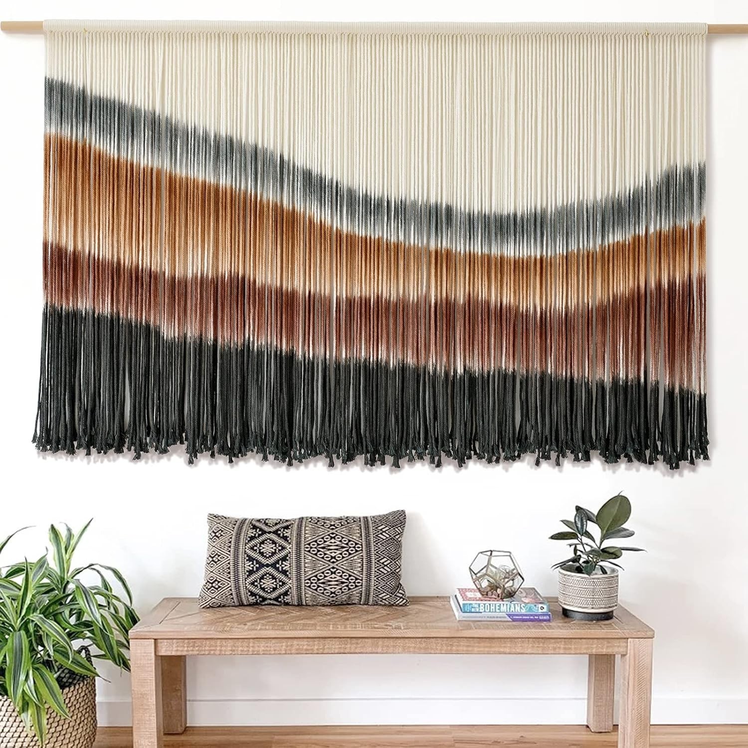 Macrame Wall Hanging Decor Large Tie-Dye Geometric Cotton Home Art
