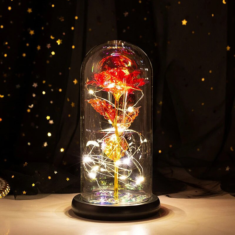 Glass Rose Mothers Day Flower Gifts for Mom Light Up Rose for Women Grandma Wife