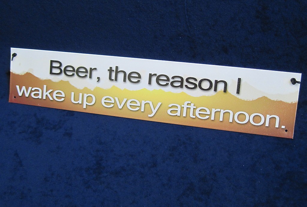 BEER Reason I wake up 3X15 Metal Tin Sign – Man Cave Garage Bar Rec Game Rm Shop