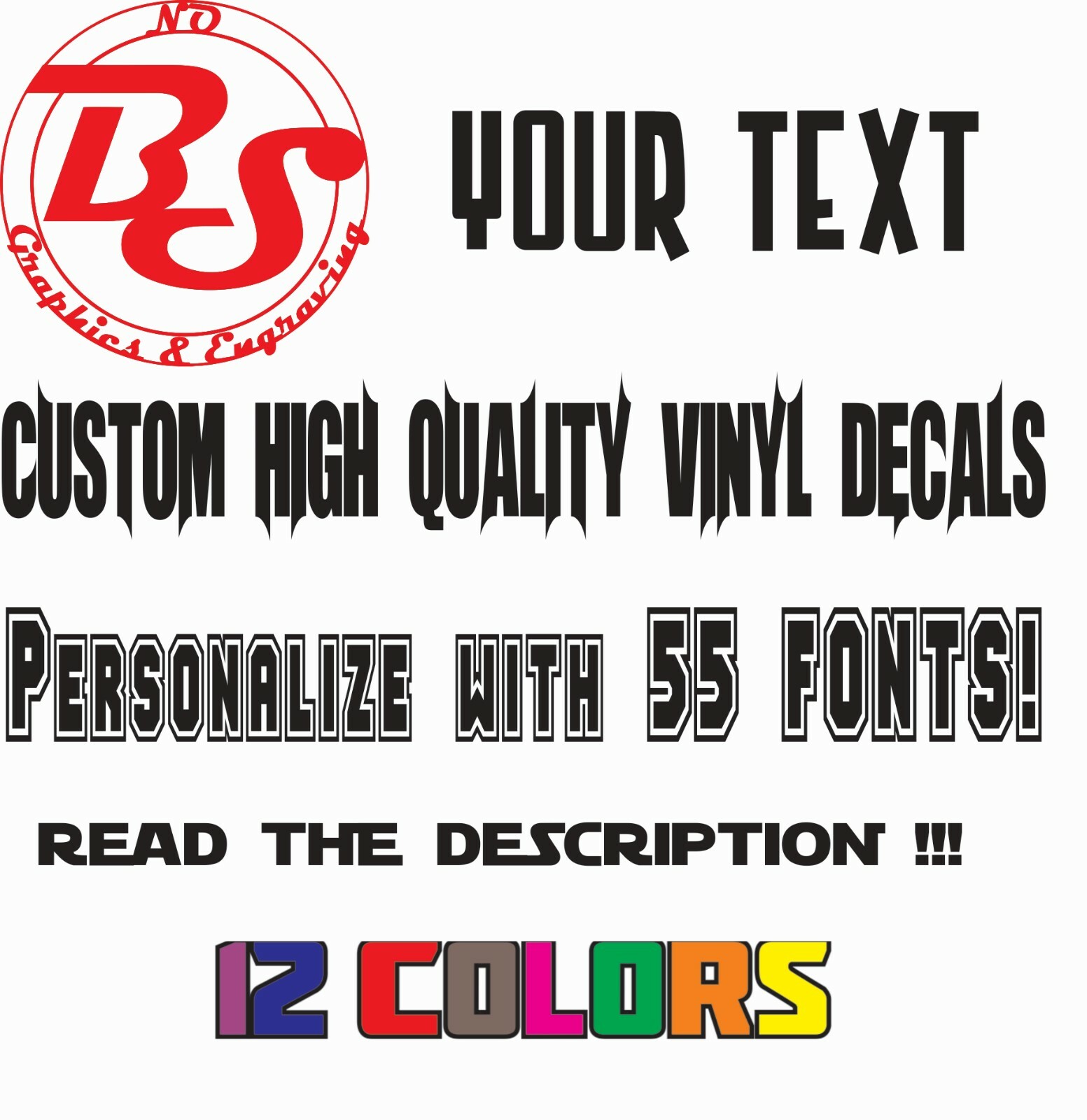 2-9&Prime; Custom Personalized Name Vinyl Decal Sticker For Wall Window Car Decor noBS