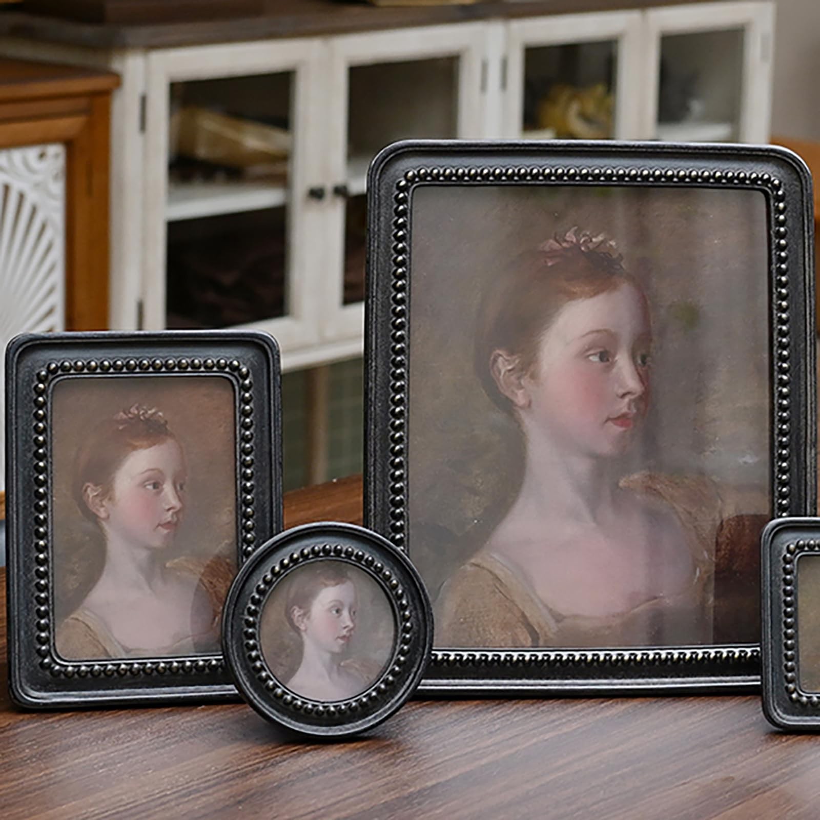 Small Round Vintage Picture Frames 3×3 – Antique Wallet Size Picture Frames 3…