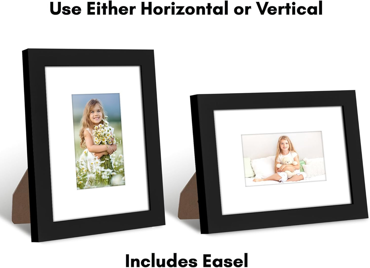 6X8 Picture Frame with Shatter-Resistant Glass – Use as 3X5 Frame with Mat or Di