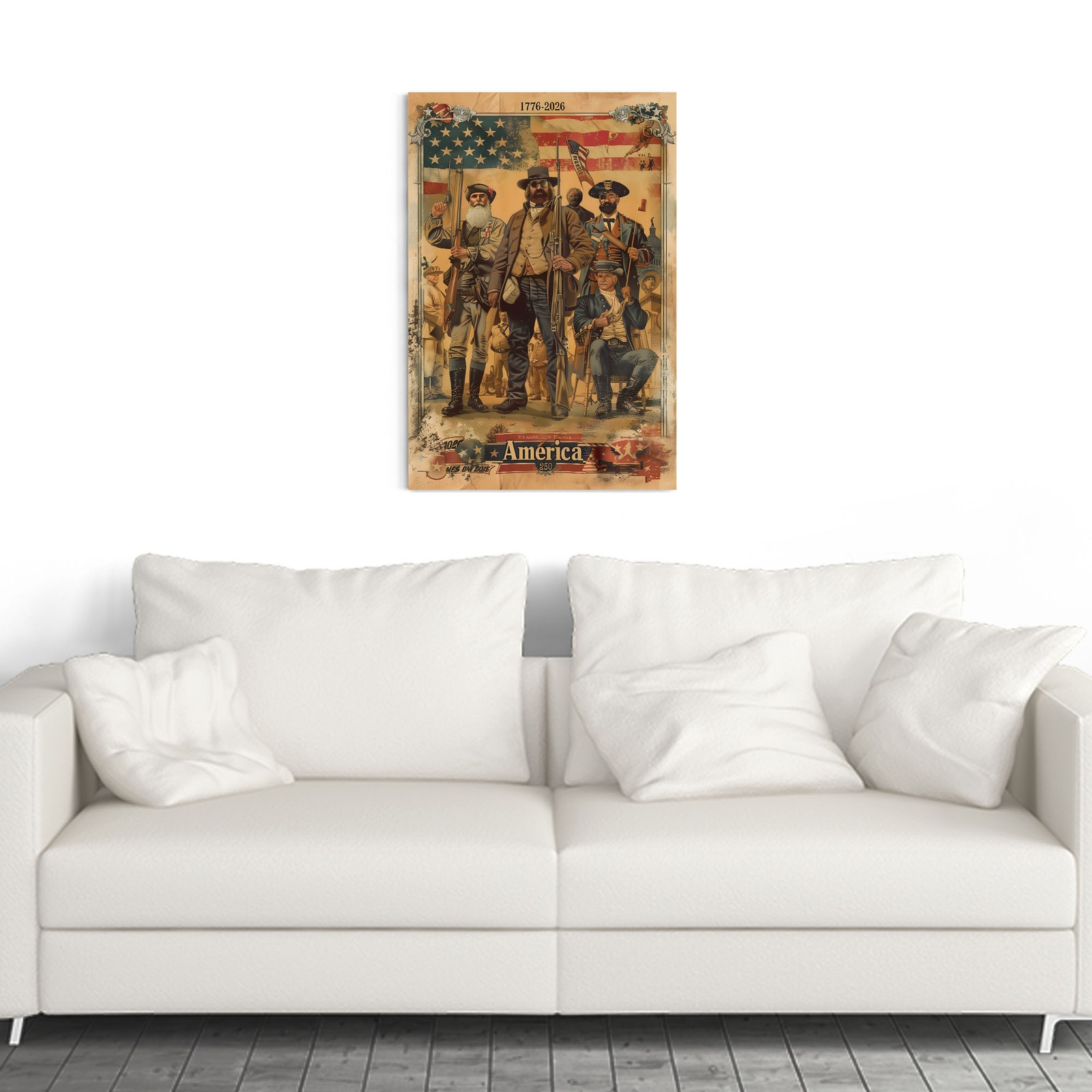 1776-2026 250 Years of America – Historical Heroes USA Flag – POSTER 20&Prime;x30&Prime;
