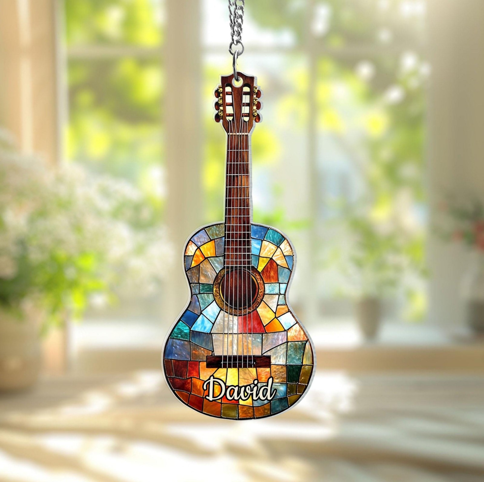 Personalized Guitar suncatcher Window hanging Musical Instrument acrylic decor