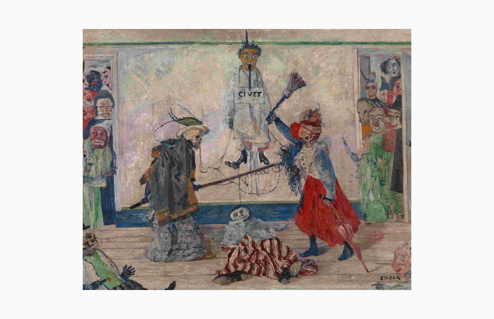 James Ensor Skeletons Fighting over a Hanged Man : Macabre-Giclée Art Print 1892