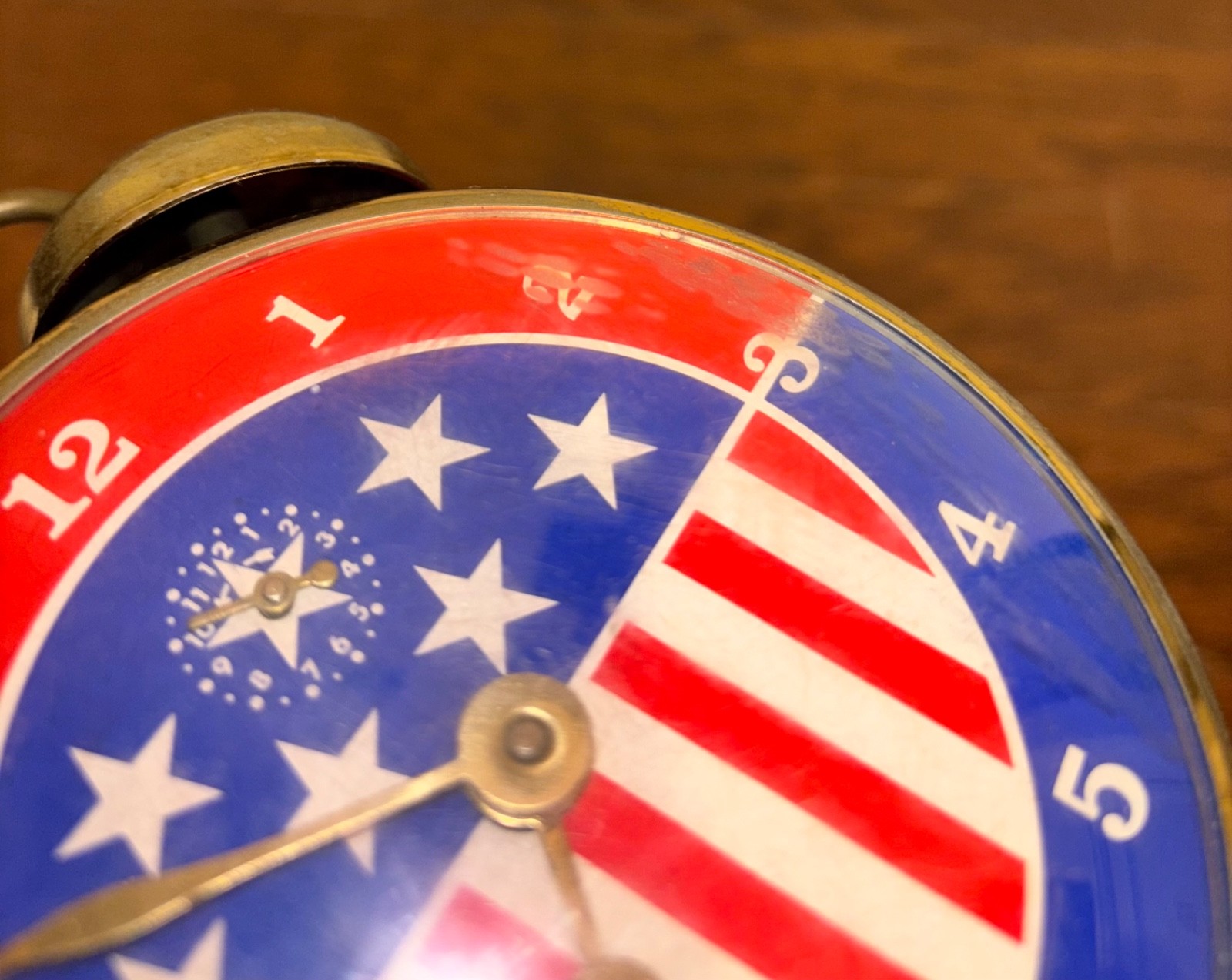 Robert Shaw USA Flag Red White Blue Vtg ALARM CLOCK Americana Patriotic Retro