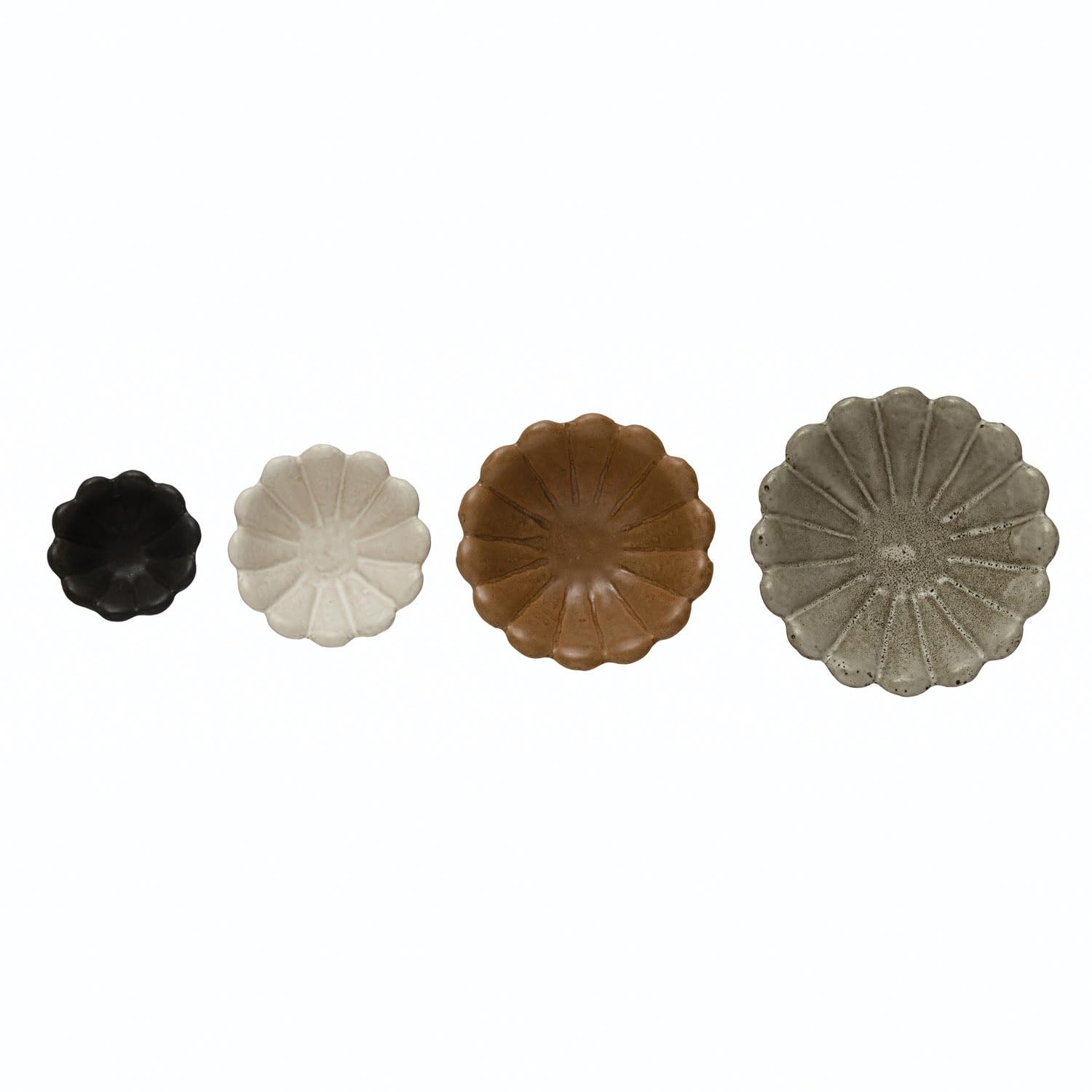 Stoneware Flower Bowls, 6&Prime; L x 6&Prime; W x 3&Prime; H, Multicolor