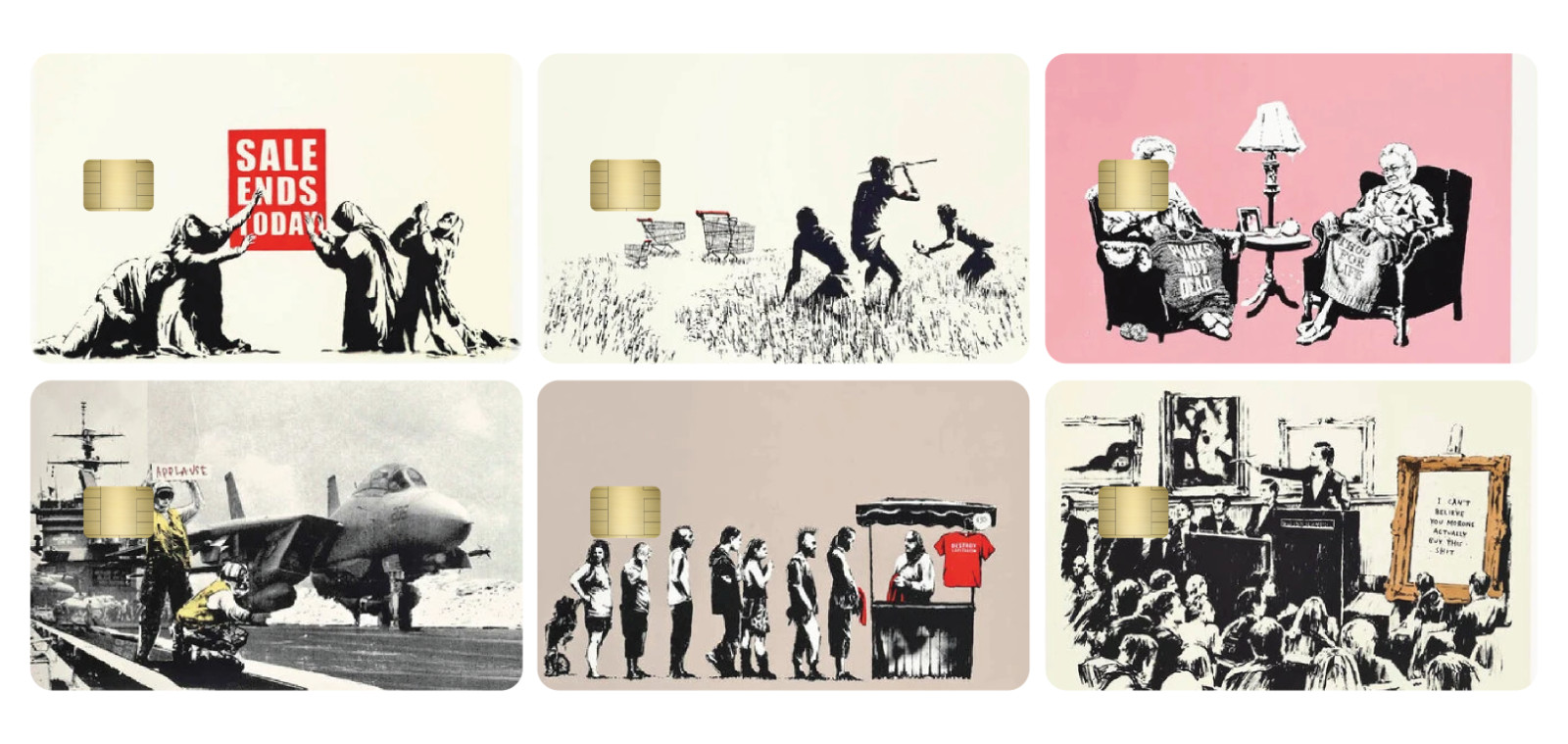 Banksy &lsquo;Flower Thrower&rsquo; Sticker (6-Pack) | Street Art Graffiti Credit Card Skin