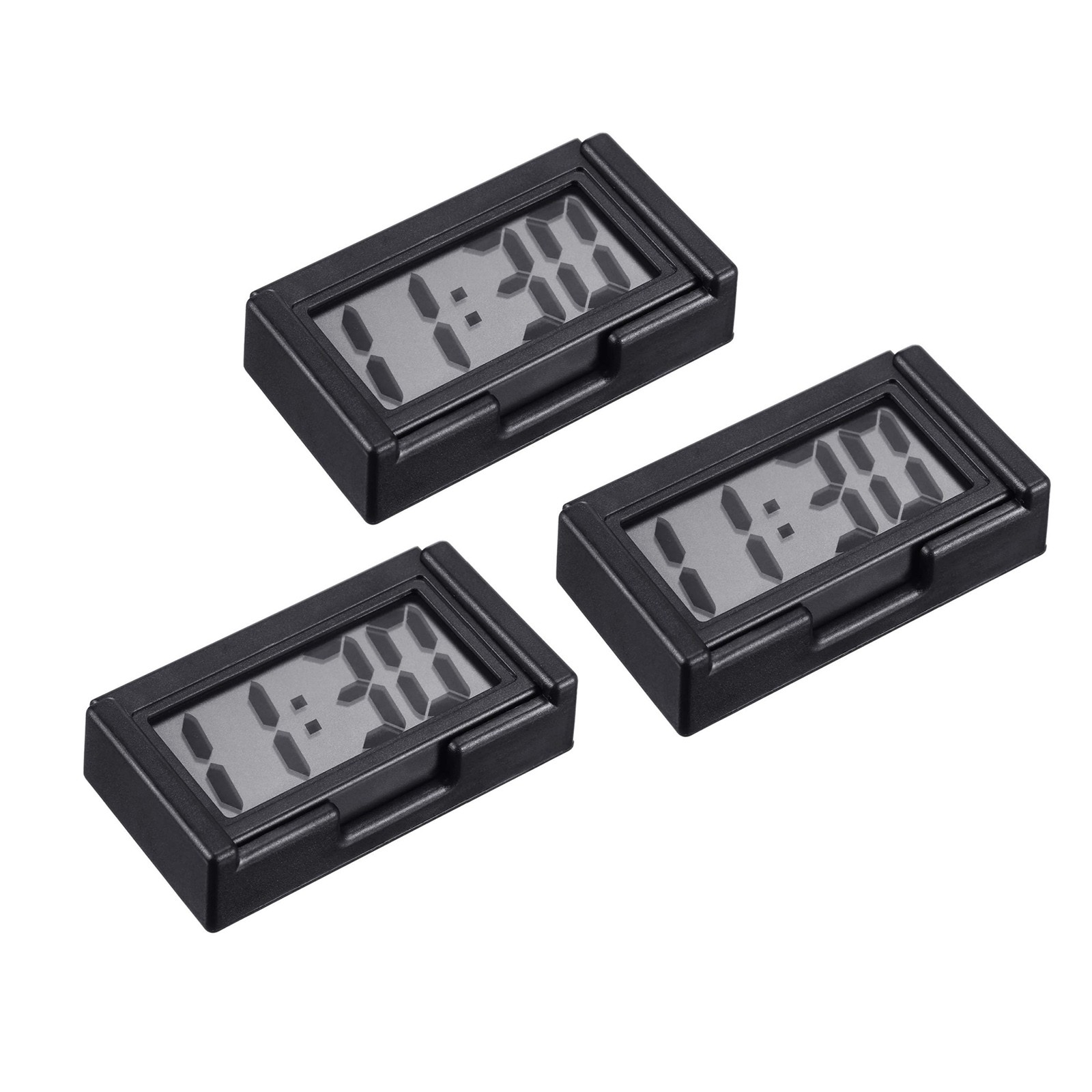 3PC Mini Digital Clock Small Adhesive Stick On For Car Dashboard LCD Display New